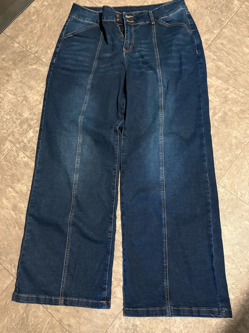 Sidefeel Womens Jeans Wide Leg Size 18 Blue  Denim